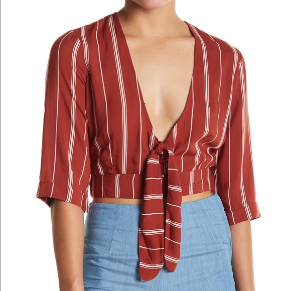 Amuse Society Cantina Striped Crop Top - Picture 2 of 4